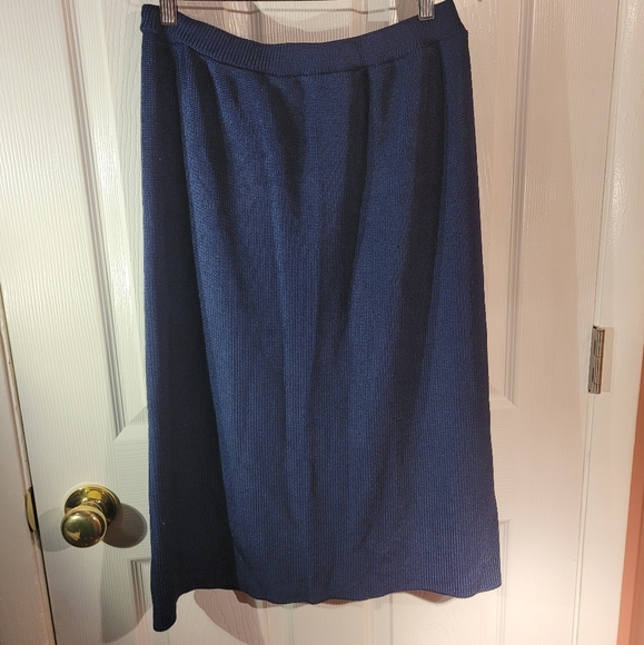 Vintage Size 16 Navy Skirt ILGWU Made In USA - Picture 2 of 15